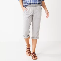 Petite Sonoma Goods For Life® Rib Waistband Utility Capri Pants 8 Petite Sonoma Goods For Life® Rib Waistband Utility Capri Pants -True Fit Shop 5245104 Light Gray
