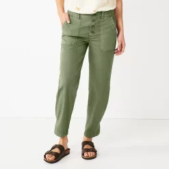 Women's Sonoma Goods For Life® Convertible Tapered-Leg High-Waisted Utility Pants -True Fit Shop 5260735 Metal Rock