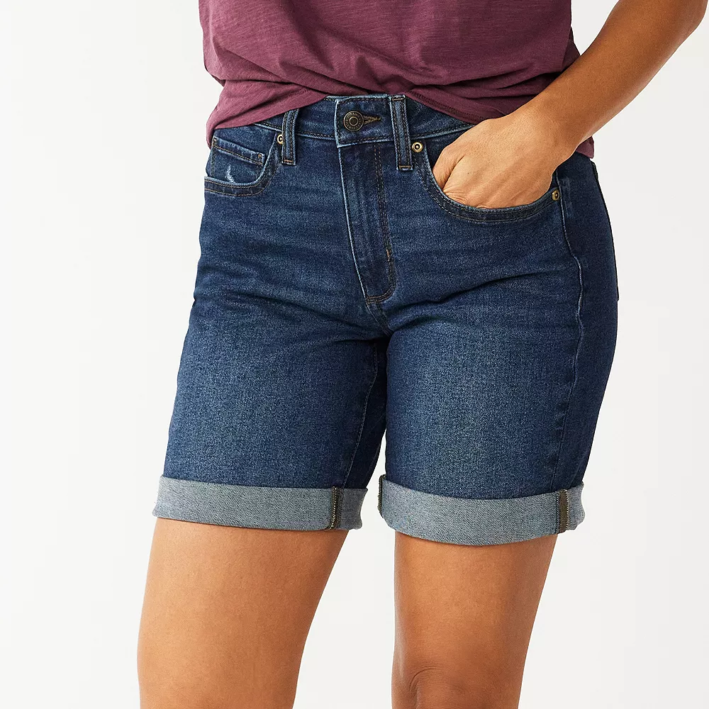 Petite Sonoma Goods For Life® High-Rise Bermuda Jean Shorts 1 Petite Sonoma Goods For Life® High-Rise Bermuda Jean Shorts