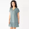 Petite Sonoma Goods For Life® Button-Front Flounce Tunic Dress