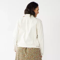 Plus Size Sonoma Goods For Life® Button Front Jean Jacket 9 Plus Size Sonoma Goods For Life® Button Front Jean Jacket -True Fit Shop 5269795 ALT