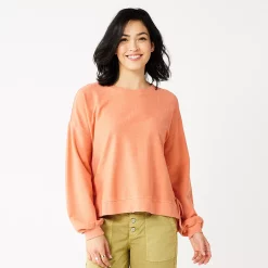 Women's Sonoma Goods For Life® Side Tie Sweatshirt -True Fit Shop 5271671 Oak Orange