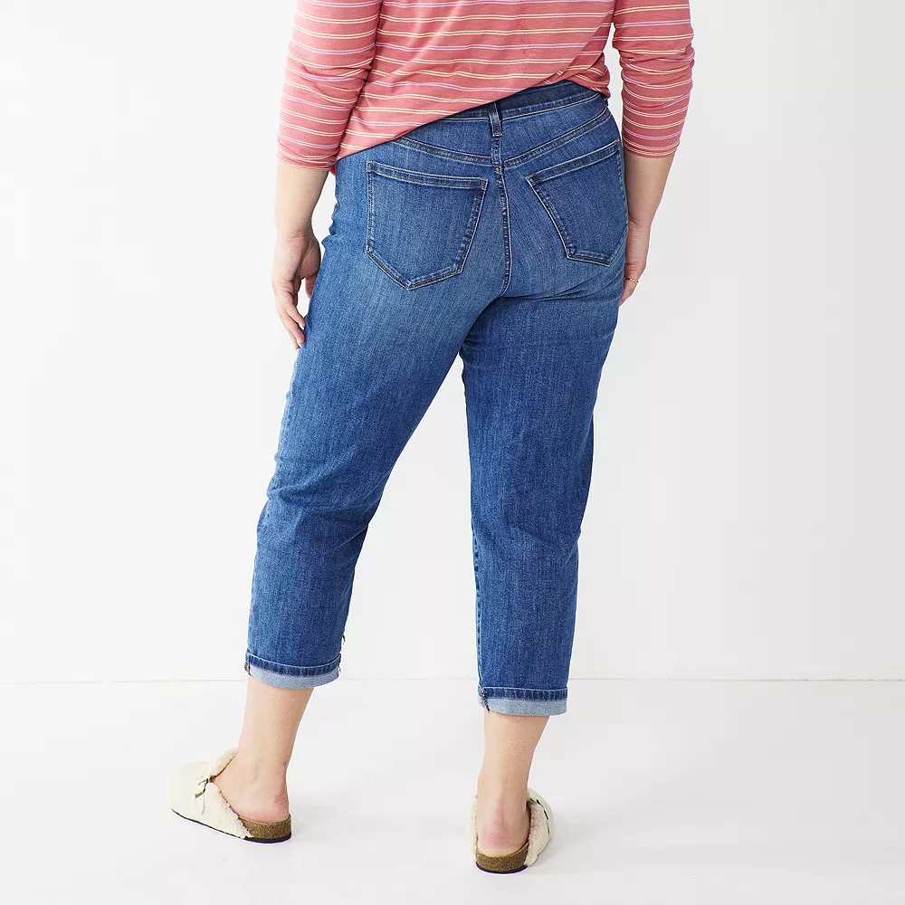 Plus Size Sonoma Goods For Life® Premium Rolled Girlfriend Jeans 8 Plus Size Sonoma Goods For Life® Premium Rolled Girlfriend Jeans - Image 8