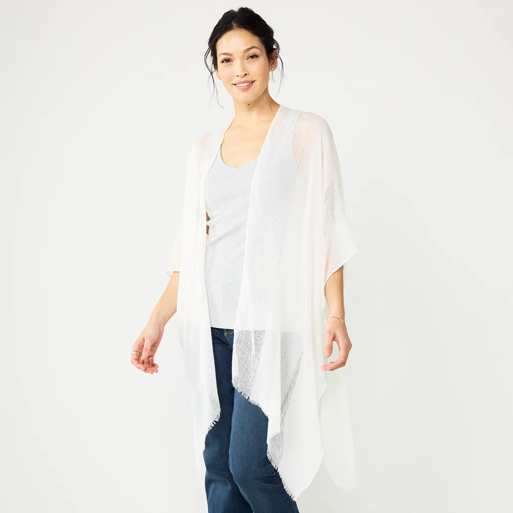 Women's Sonoma Goods For Life® Open Weave Ruana 4 Women's Sonoma Goods For Life® Open Weave Ruana - Image 4