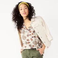 Women's Sonoma Goods For Life® V-Neck Tank 26 Women's Sonoma Goods For Life® V-Neck Tank -True Fit Shop 5297402 Beige Orange Floral