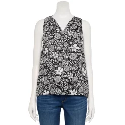 Women's Sonoma Goods For Life® V-Neck Tank 33 Women's Sonoma Goods For Life® V-Neck Tank -True Fit Shop 5297402 Black White Floral