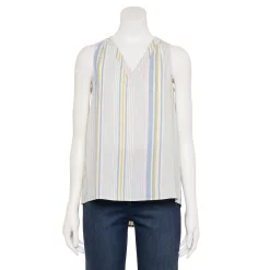 Women's Sonoma Goods For Life® V-Neck Tank 27 Women's Sonoma Goods For Life® V-Neck Tank -True Fit Shop 5297402 Blue Mixed Stripe
