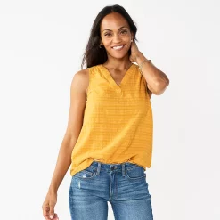 Women's Sonoma Goods For Life® V-Neck Tank 37 Women's Sonoma Goods For Life® V-Neck Tank -True Fit Shop 5297402 Gold