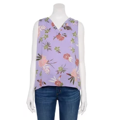Women's Sonoma Goods For Life® V-Neck Tank 34 Women's Sonoma Goods For Life® V-Neck Tank -True Fit Shop 5297402 Lilac Tropical Floral