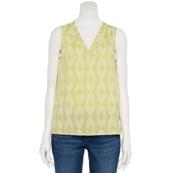 Women's Sonoma Goods For Life® V-Neck Tank 28 Women's Sonoma Goods For Life® V-Neck Tank -True Fit Shop 5297402 Lime Sketch Diamond
