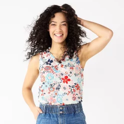 Women's Sonoma Goods For Life® V-Neck Tank 29 Women's Sonoma Goods For Life® V-Neck Tank -True Fit Shop 5297402 Red Blue Multi Floral