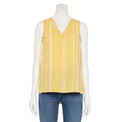 Women's Sonoma Goods For Life® V-Neck Tank 25 Women's Sonoma Goods For Life® V-Neck Tank -True Fit Shop 5297402 Yellow Mixed Stripe