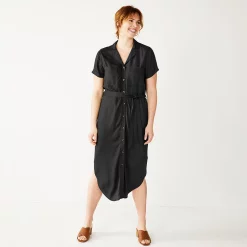Petite Sonoma Goods For Life® Midi Shirtdress 9 Petite Sonoma Goods For Life® Midi Shirtdress -True Fit Shop 5316708 Black