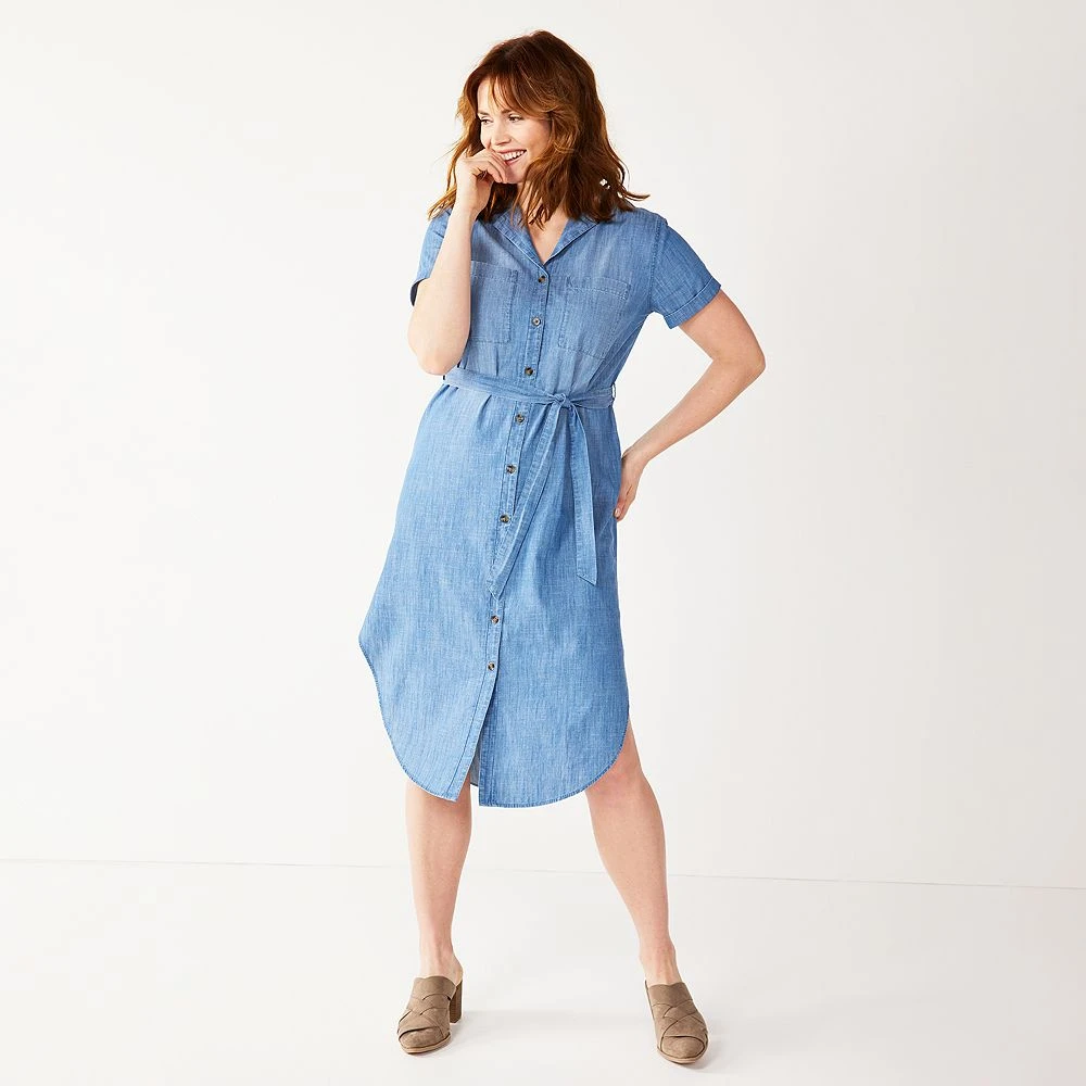 Petite Sonoma Goods For Life® Midi Shirtdress 2 Petite Sonoma Goods For Life® Midi Shirtdress - Image 2