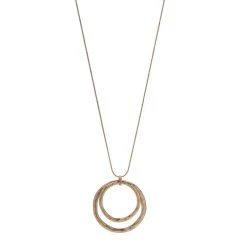 Sonoma Goods For Life® Hammered Gold Tone Long Orbital Pendant Necklace