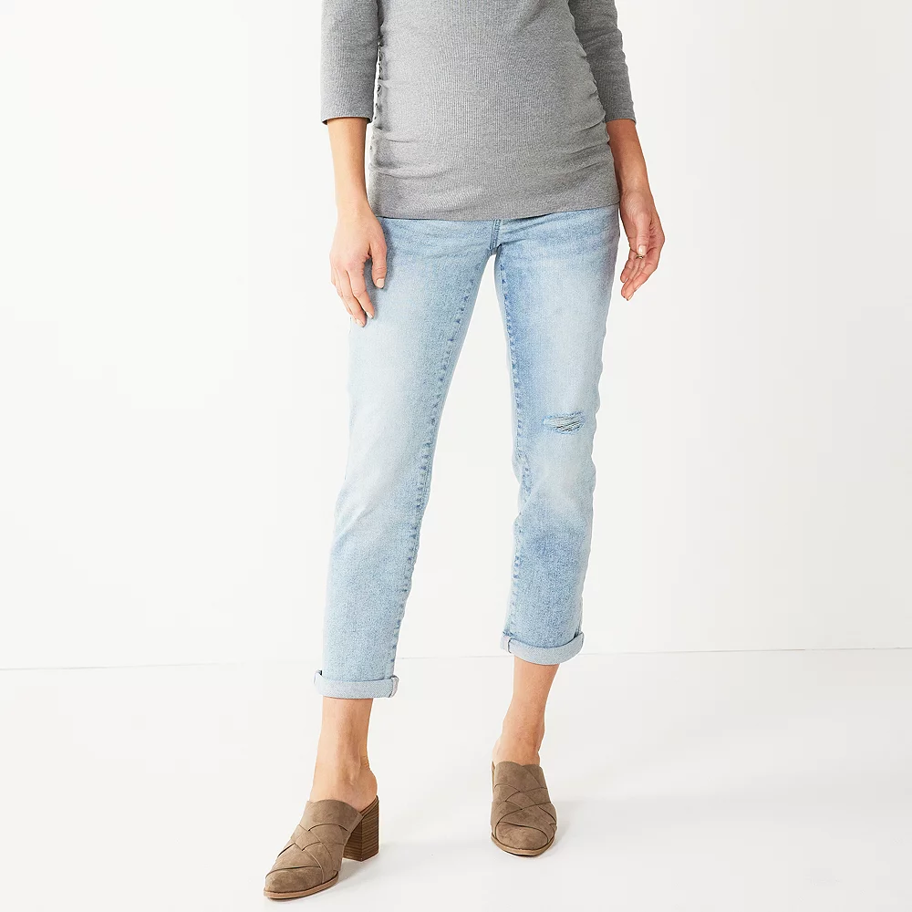 Maternity Sonoma Goods For Life® Over-the-Belly Girlfriend Crop Jeans 2 Maternity Sonoma Goods For Life® Over-the-Belly Girlfriend Crop Jeans - Image 2