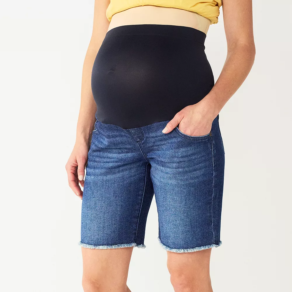 Maternity Sonoma Goods For Life® Over-the-Belly Frayed Hem Bermuda Shorts 5 Maternity Sonoma Goods For Life® Over-the-Belly Frayed Hem Bermuda Shorts - Image 5
