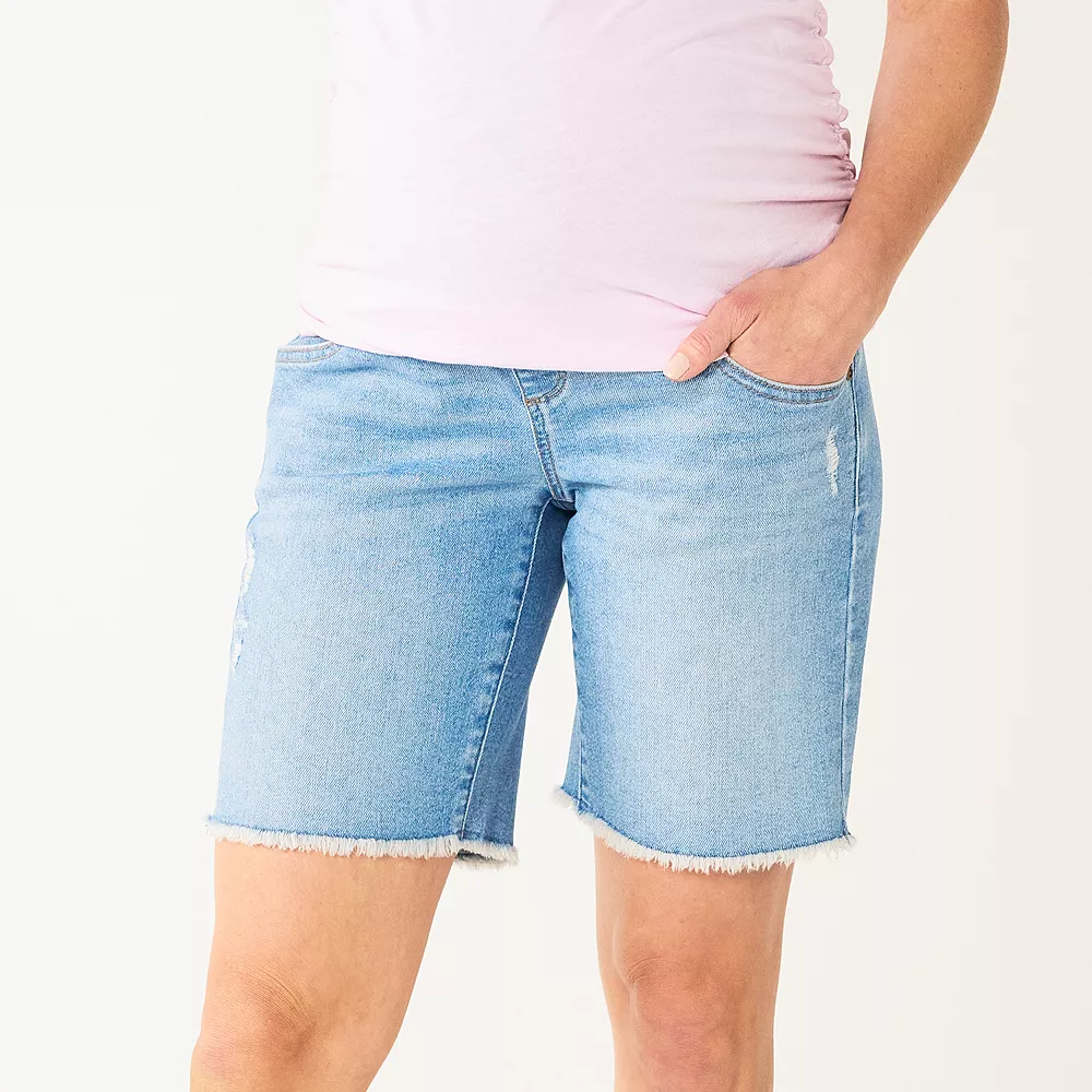 Maternity Sonoma Goods For Life® Over-the-Belly Frayed Hem Bermuda Shorts 3 Maternity Sonoma Goods For Life® Over-the-Belly Frayed Hem Bermuda Shorts - Image 3