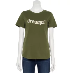Women's Sonoma Goods For Life® Short Sleeve Graphic Tee 19 Women's Sonoma Goods For Life® Short Sleeve Graphic Tee -True Fit Shop 5480871 Olive Dreamer