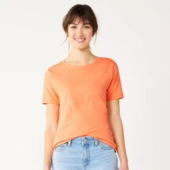 Women's Sonoma Goods For Life® Crewneck Tee 115 Women's Sonoma Goods For Life® Crewneck Tee -True Fit Shop 5484998 Apricot Orange