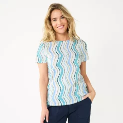 Women's Sonoma Goods For Life® Crewneck Tee 149 Women's Sonoma Goods For Life® Crewneck Tee -True Fit Shop 5484998 Blue Green Waves