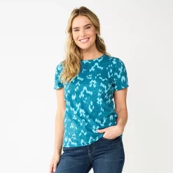 Women's Sonoma Goods For Life® Crewneck Tee 145 Women's Sonoma Goods For Life® Crewneck Tee -True Fit Shop 5484998 Blue Ikat Dye