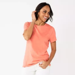 Women's Sonoma Goods For Life® Crewneck Tee 132 Women's Sonoma Goods For Life® Crewneck Tee -True Fit Shop 5484998 Coral