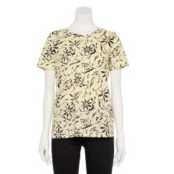 Women's Sonoma Goods For Life® Crewneck Tee 127 Women's Sonoma Goods For Life® Crewneck Tee -True Fit Shop 5484998 Cream Black Floral