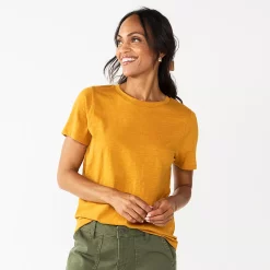 Women's Sonoma Goods For Life® Crewneck Tee 138 Women's Sonoma Goods For Life® Crewneck Tee -True Fit Shop 5484998 Gold