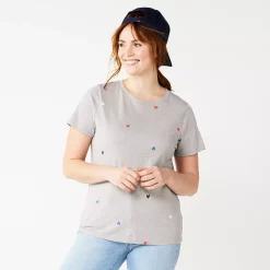 Women's Sonoma Goods For Life® Crewneck Tee 95 Women's Sonoma Goods For Life® Crewneck Tee -True Fit Shop 5484998 Gray Heart