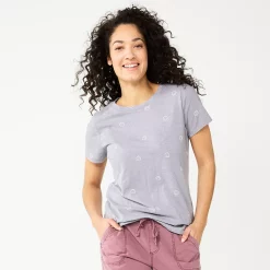 Women's Sonoma Goods For Life® Crewneck Tee 153 Women's Sonoma Goods For Life® Crewneck Tee -True Fit Shop 5484998 Gray Smiley Face