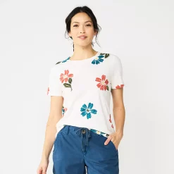 Women's Sonoma Goods For Life® Crewneck Tee 151 Women's Sonoma Goods For Life® Crewneck Tee -True Fit Shop 5484998 Large Floral