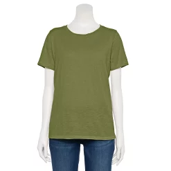 Women's Sonoma Goods For Life® Crewneck Tee 106 Women's Sonoma Goods For Life® Crewneck Tee -True Fit Shop 5484998 Light Olive