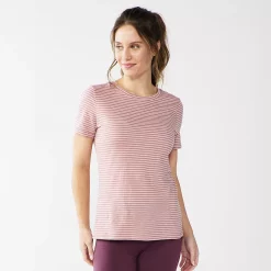 Women's Sonoma Goods For Life® Crewneck Tee 92 Women's Sonoma Goods For Life® Crewneck Tee -True Fit Shop 5484998 Mauve Stripe