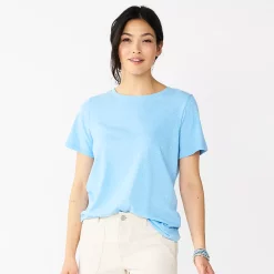 Women's Sonoma Goods For Life® Crewneck Tee 126 Women's Sonoma Goods For Life® Crewneck Tee -True Fit Shop 5484998 Texture Light Blue