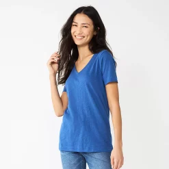 Women's Sonoma Goods For Life® Everyday V-Neck Tee 150 Women's Sonoma Goods For Life® Everyday V-Neck Tee -True Fit Shop 5485729 Cobalt Blue