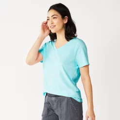 Women's Sonoma Goods For Life® Everyday V-Neck Tee 111 Women's Sonoma Goods For Life® Everyday V-Neck Tee -True Fit Shop 5485729 Light Blue