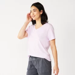 Women's Sonoma Goods For Life® Everyday V-Neck Tee 109 Women's Sonoma Goods For Life® Everyday V-Neck Tee -True Fit Shop 5485729 Light Pink Purple