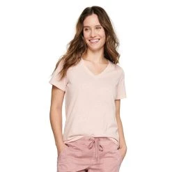 Women's Sonoma Goods For Life® Everyday V-Neck Tee 137 Women's Sonoma Goods For Life® Everyday V-Neck Tee -True Fit Shop 5485729 Light Pink Texture