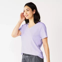 Women's Sonoma Goods For Life® Everyday V-Neck Tee 114 Women's Sonoma Goods For Life® Everyday V-Neck Tee -True Fit Shop 5485729 Light Purple