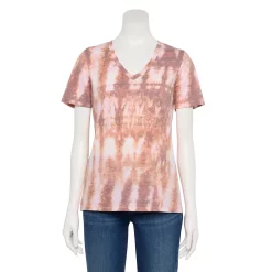 Women's Sonoma Goods For Life® Everyday V-Neck Tee 104 Women's Sonoma Goods For Life® Everyday V-Neck Tee -True Fit Shop 5485729 Purple Peach Tie Dye