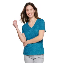 Women's Sonoma Goods For Life® Everyday V-Neck Tee 139 Women's Sonoma Goods For Life® Everyday V-Neck Tee -True Fit Shop 5485729 Teal Texture