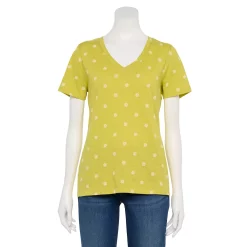 Women's Sonoma Goods For Life® Everyday V-Neck Tee 101 Women's Sonoma Goods For Life® Everyday V-Neck Tee -True Fit Shop 5485729 Yellow Green Sun