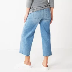 Maternity Sonoma Goods For Life® Over-Belly Frayed-Hem Wide-Leg Crop Jeans 6 Maternity Sonoma Goods For Life® Over-Belly Frayed-Hem Wide-Leg Crop Jeans -True Fit Shop 5489395 ALT
