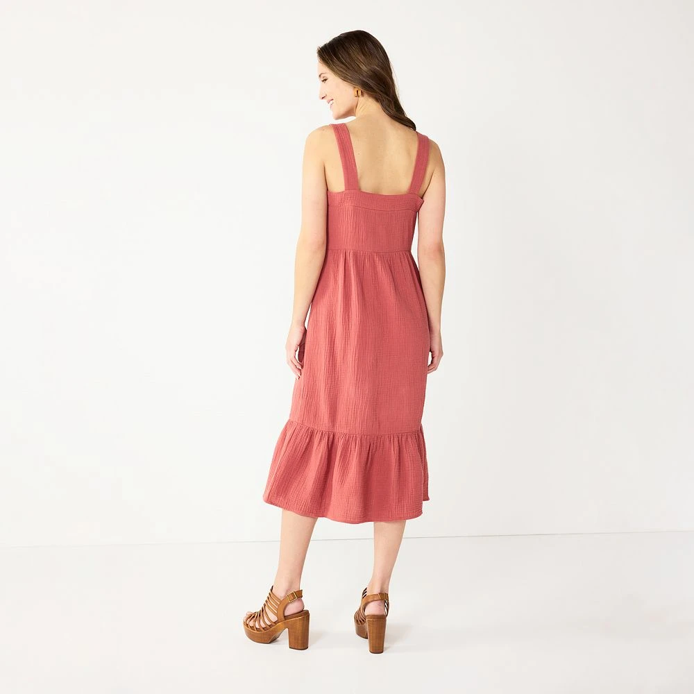 Women's Sonoma Goods For Life® x Lauren Lane Button Front Flounce Dress 3 Women's Sonoma Goods For Life® x Lauren Lane Button Front Flounce Dress - Image 3