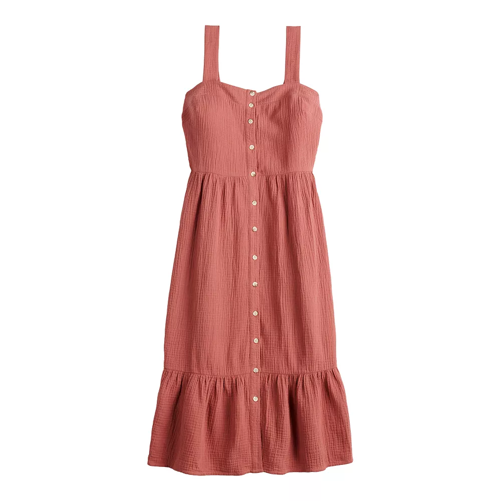 Women's Sonoma Goods For Life® x Lauren Lane Button Front Flounce Dress 5 Women's Sonoma Goods For Life® x Lauren Lane Button Front Flounce Dress - Image 5
