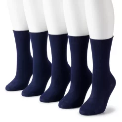 Women's Sonoma Goods For Life® 5-Pack Roll Top Crew Socks 9 Women's Sonoma Goods For Life® 5-Pack Roll Top Crew Socks -True Fit Shop 5497545 Navy