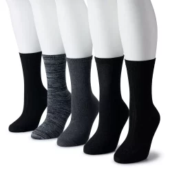 Women's Sonoma Goods For Life® 5-Pack Geo Crew Socks -True Fit Shop 5497546 Black