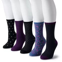 Women's Sonoma Goods For Life® 5-Pack Geo Crew Socks -True Fit Shop 5497546 Gray Multi