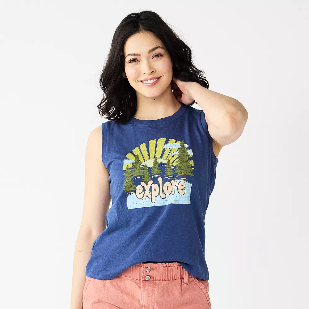 Women's Sonoma Goods For Life® Muscle Graphic Tank 4 Women's Sonoma Goods For Life® Muscle Graphic Tank - Image 4